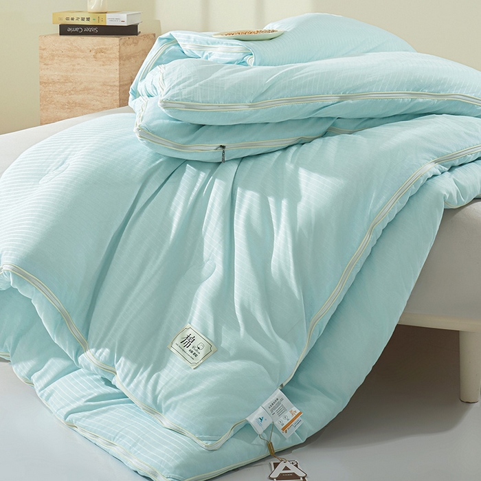 91家纺网 家纺一手货源 找家纺 森璐家纺 2024新款1原棉提花大豆子母被（提供买家秀） 清新绿