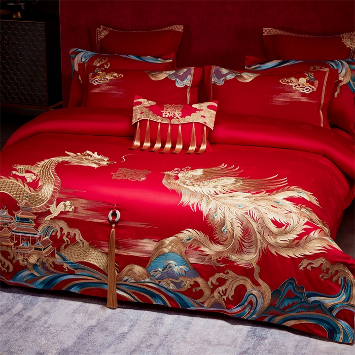 91家纺网 家纺一手货源 找家纺 宏羽纺家纺 2024新款高支高密纯棉提花婚庆套件系列（控价680） 举案齐眉