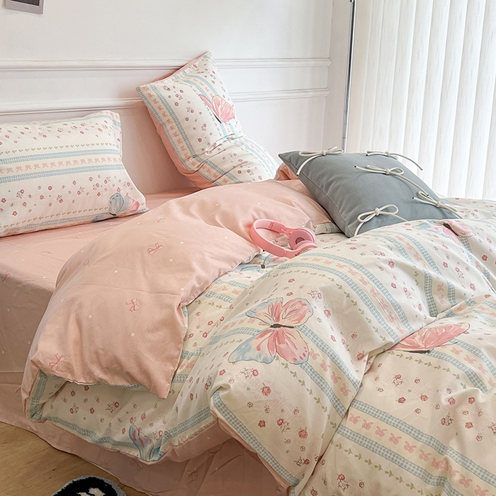 91家纺网 家纺一手货源 找家纺 （总）昔可家纺 2024新款13372全棉亲肤四件套-小清新系列