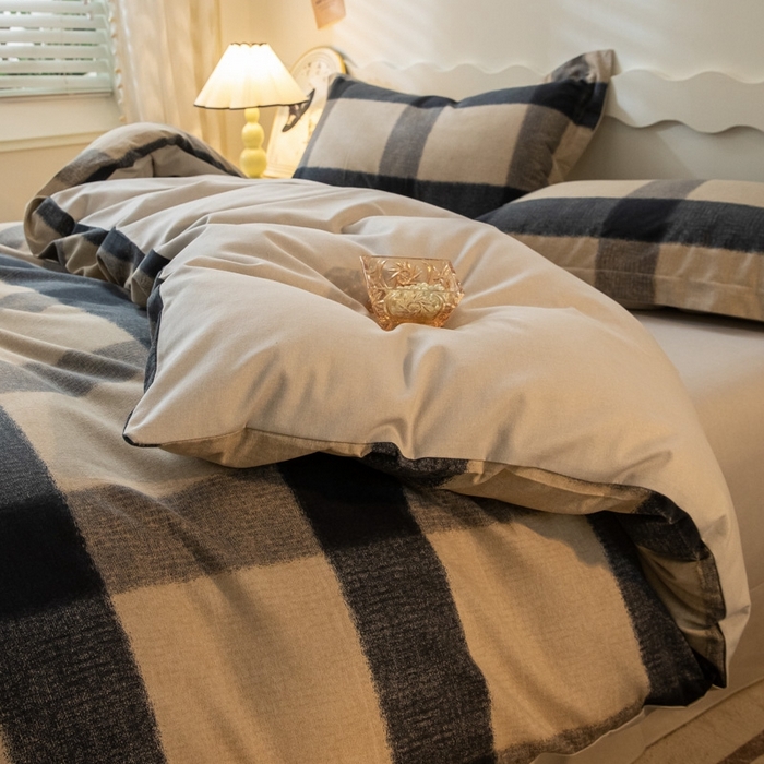 91家纺网 家纺一手货源 找家纺 启程家纺 2024全棉生态磨毛印花四件套 古堡