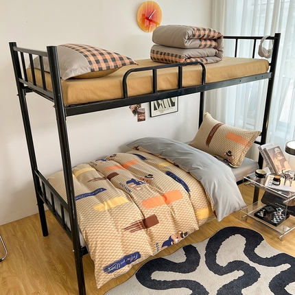 91家纺网 家纺一手货源 找家纺 （总）慕木 2025新款A类印花阳光暖绒棉高克重170克学生宿舍床三件套被芯床垫枕芯上下铺六件套