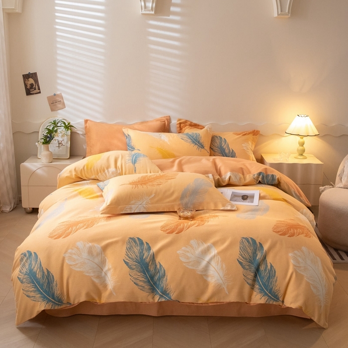 91家纺网 家纺一手货源 找家纺 启程家纺 2024全棉生态磨毛印花四件套 妙羽