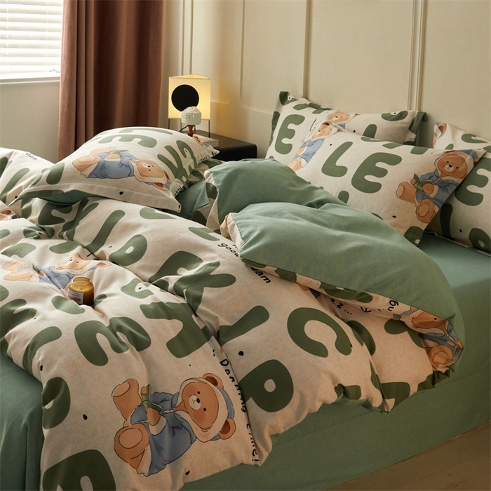 91家纺网 家纺一手货源 找家纺 启程家纺 2024全棉生态磨毛印花四件套 梦游记