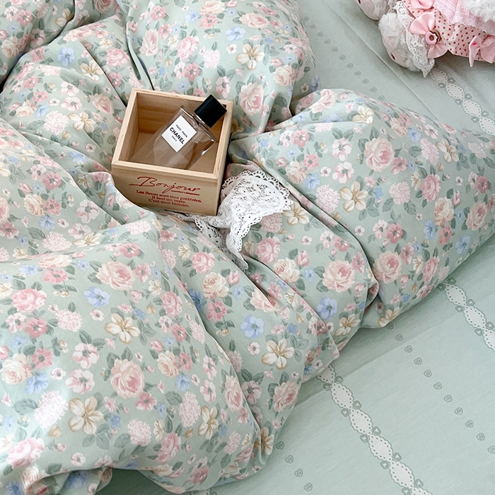 91家纺网 家纺一手货源 找家纺 昔可家纺 2024新款13070全棉四件套系列第二批 安妮花园