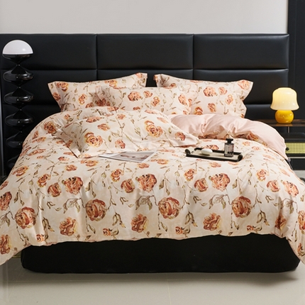 91家纺网 家纺一手货源 找家纺 （总）顾家家居 2024新款7A抗菌长绒棉数码印花四件套