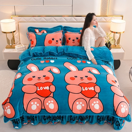 91家纺网 家纺一手货源 找家纺 （总）芯诗曼2025新款8.5斤直播热款高克重牛奶绒法莱绒水晶金貂法莱绒四件套