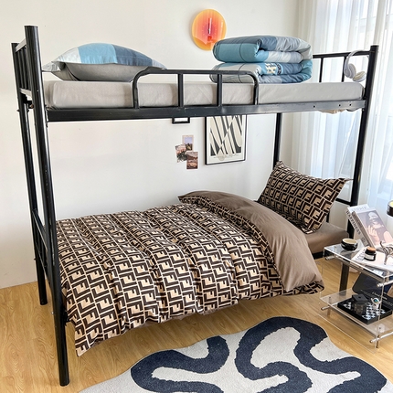 91家纺网 家纺一手货源 找家纺 （总）慕木 2025新款A类印花阳光暖绒棉高克重170克学生宿舍床三件套被芯床垫枕芯上下铺六件套