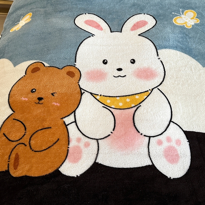 91家纺网 家纺一手货源 找家纺 爱洛 2024新款日产过万爆款印花牛奶绒四件套 萌宠乐园