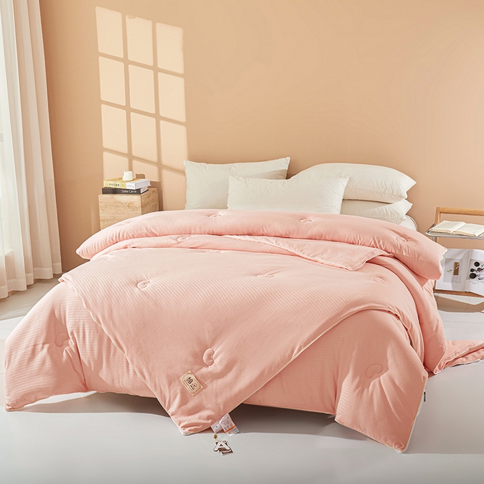 91家纺网 家纺一手货源 找家纺 森璐家纺 2024新款1原棉提花大豆子母被（提供买家秀） 晴芳粉