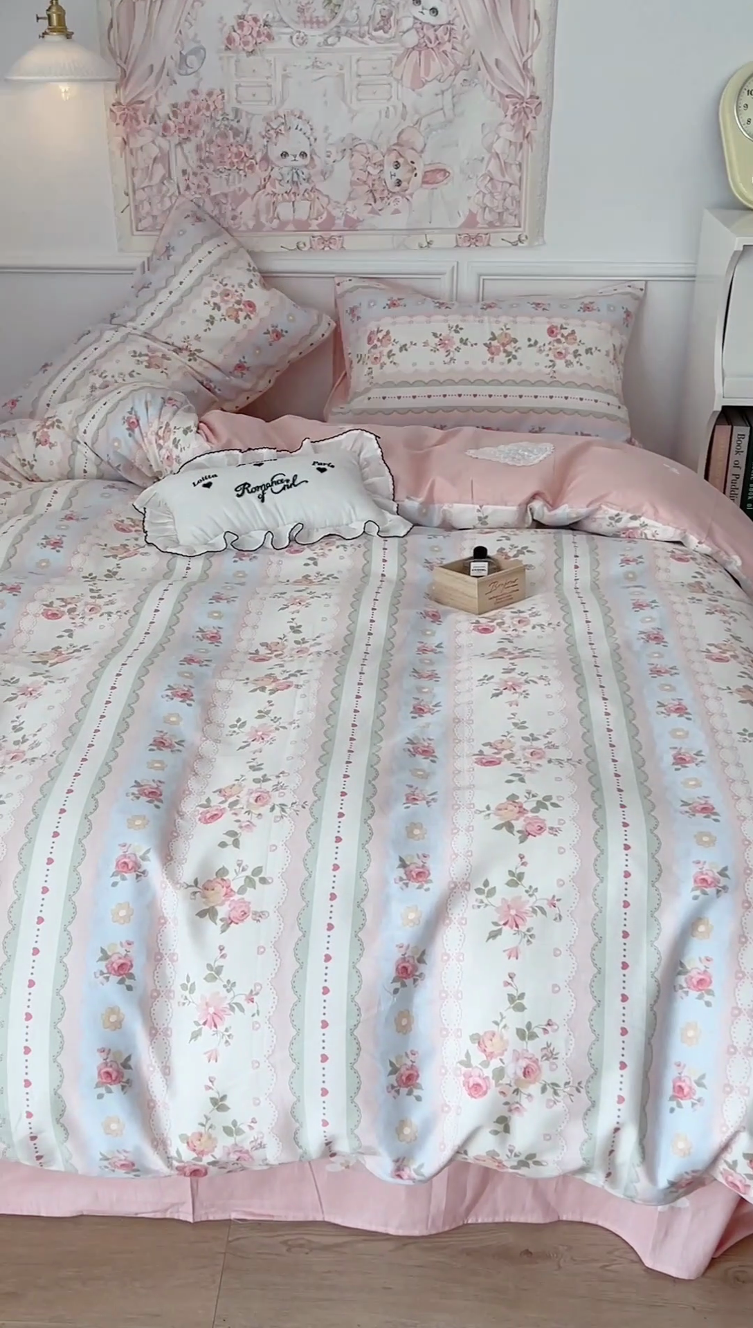 91家纺网 家纺一手货源 找家纺 昔可家纺 2024新款13070全棉四件套系列第二批 粉条爱心玫瑰