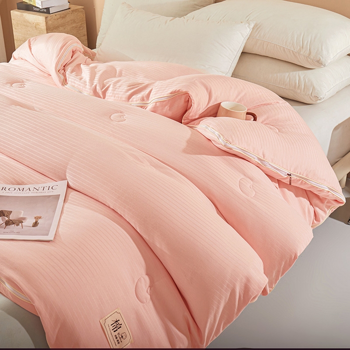 91家纺网 家纺一手货源 找家纺 森璐家纺 2024新款1原棉提花大豆子母被（提供买家秀） 晴芳粉