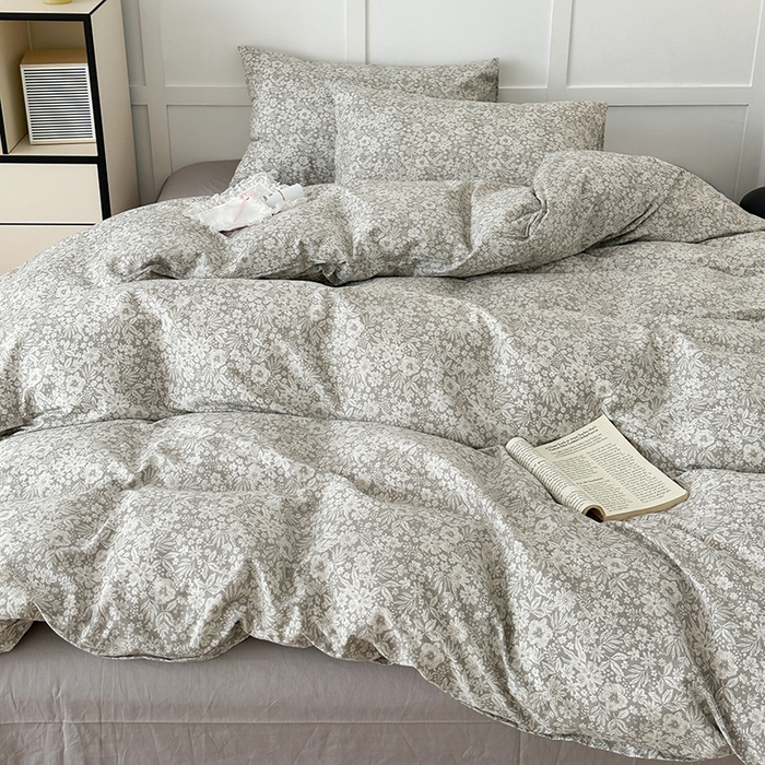 91家纺网 家纺一手货源 找家纺 昔可家纺 2024新款13372全棉亲肤四件套-小花系列 社桑花园