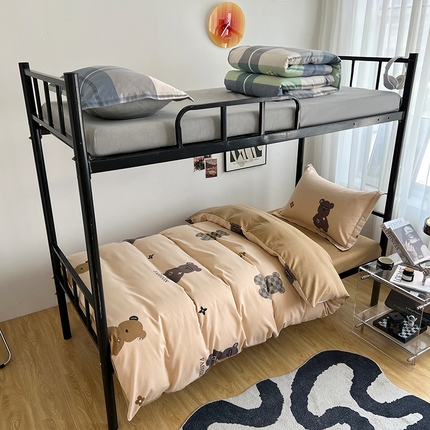 91家纺网 家纺一手货源 找家纺 （总）慕木 2025新款A类印花阳光暖绒棉高克重170克学生宿舍床三件套被芯床垫枕芯上下铺六件套