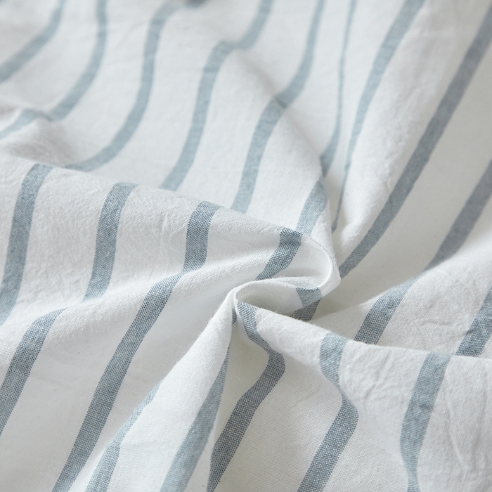 91家纺网 家纺一手货源 找家纺 吉象家纺 2024新款A类全棉色织水洗棉贝壳边三角针四件套    时光浅蓝