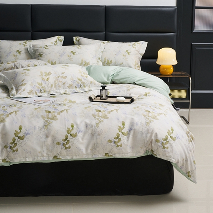 91家纺网 家纺一手货源 找家纺 顾家家居 2024新款7A抗菌长绒棉数码印花四件套 铃兰梦