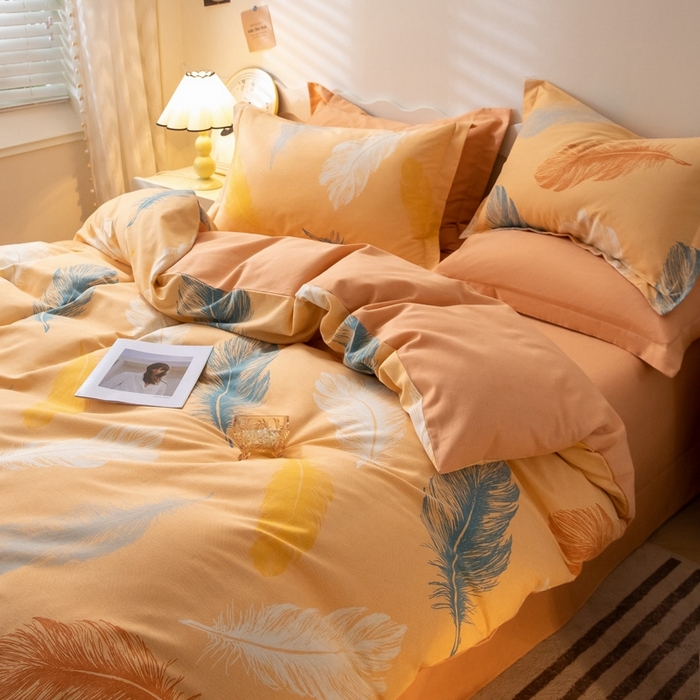 91家纺网 家纺一手货源 找家纺 启程家纺 2024全棉生态磨毛印花四件套 妙羽