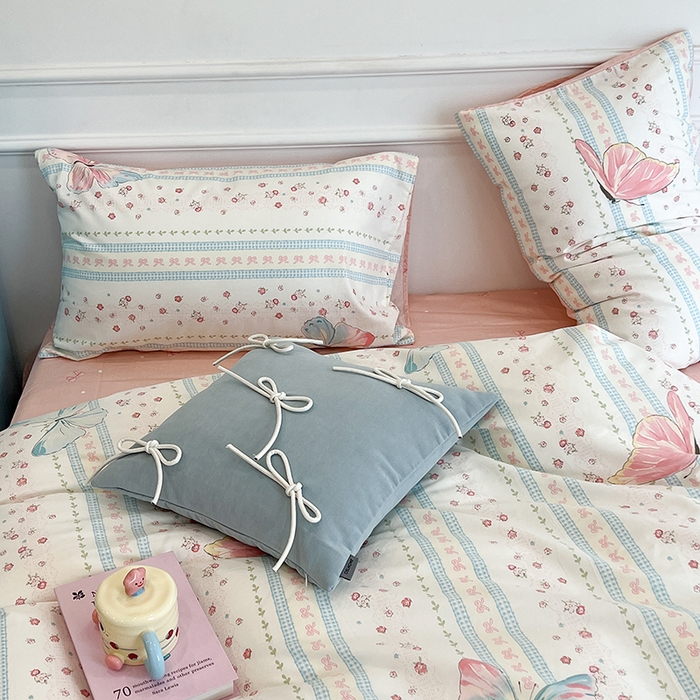 91家纺网 家纺一手货源 找家纺 （总）昔可家纺 2024新款13372全棉亲肤四件套-小清新系列