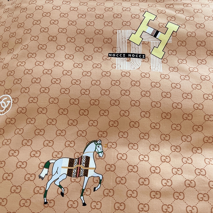 91家纺网 家纺一手货源 找家纺 慕木 2025新款A类印花阳光暖绒棉高克重170克学生宿舍床三件套被芯床垫枕芯上下铺六件套 爱马仕-咖