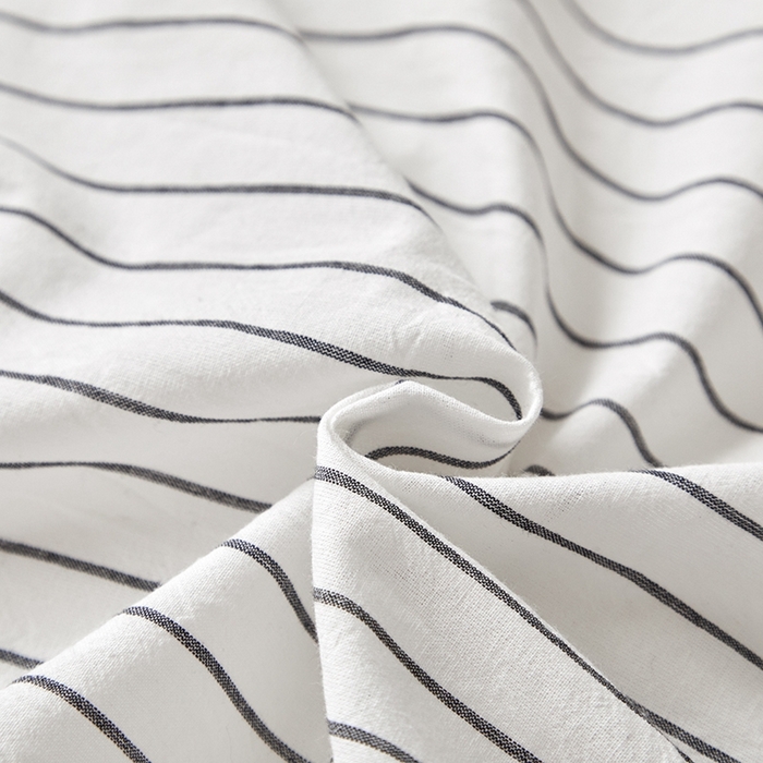 91家纺网 家纺一手货源 找家纺 吉象家纺 2024新款A类全棉色织水洗棉贝壳边三角针四件套    时光横条