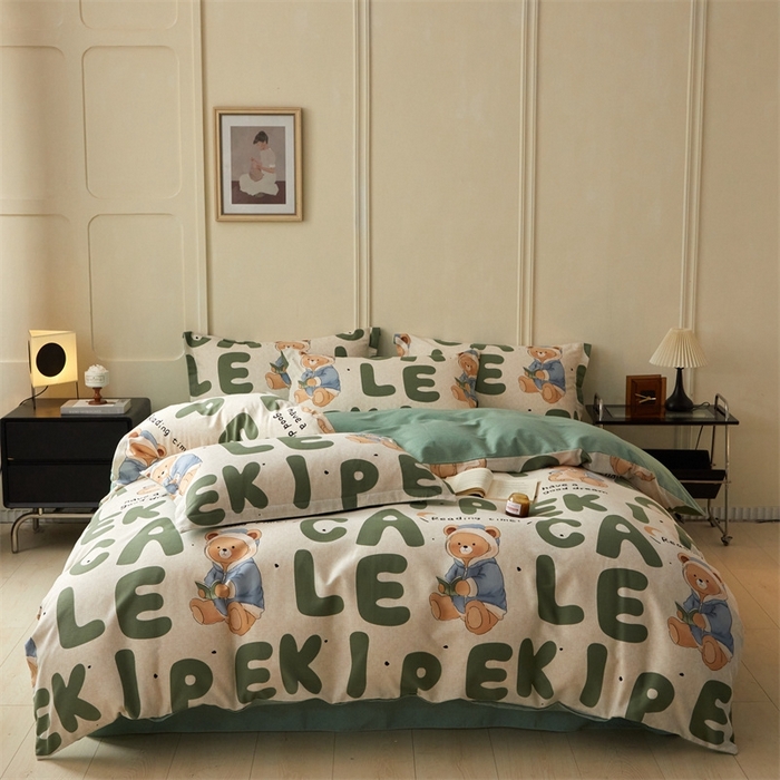 91家纺网 家纺一手货源 找家纺 启程家纺 2024全棉生态磨毛印花四件套 梦游记