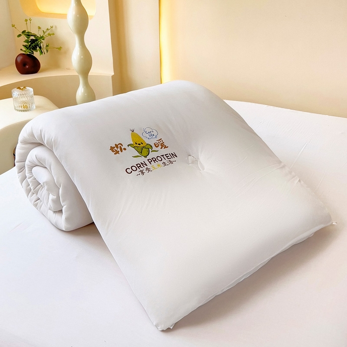 91家纺网 家纺一手货源 找家纺 暖阁 2025新款糯糯玉米被大豆被冬被春秋被被子被芯 珍珠白