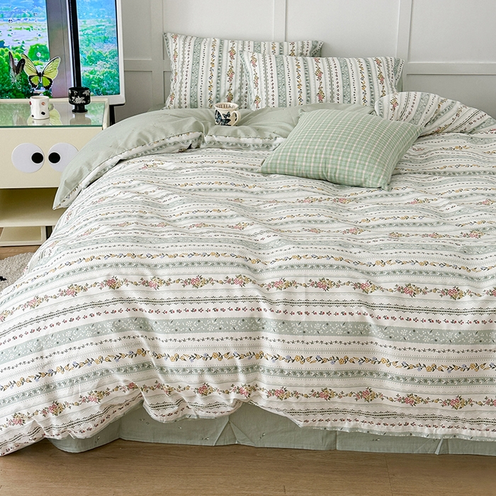 91家纺网 家纺一手货源 找家纺 （总）昔可家纺 2024新款13372全棉亲肤四件套-小花系列