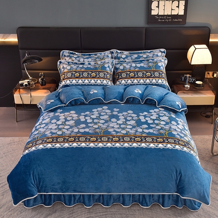 91家纺网 家纺一手货源 找家纺 （总）芯诗曼2025新款8.5斤直播热款高克重牛奶绒法莱绒水晶金貂法莱绒四件套