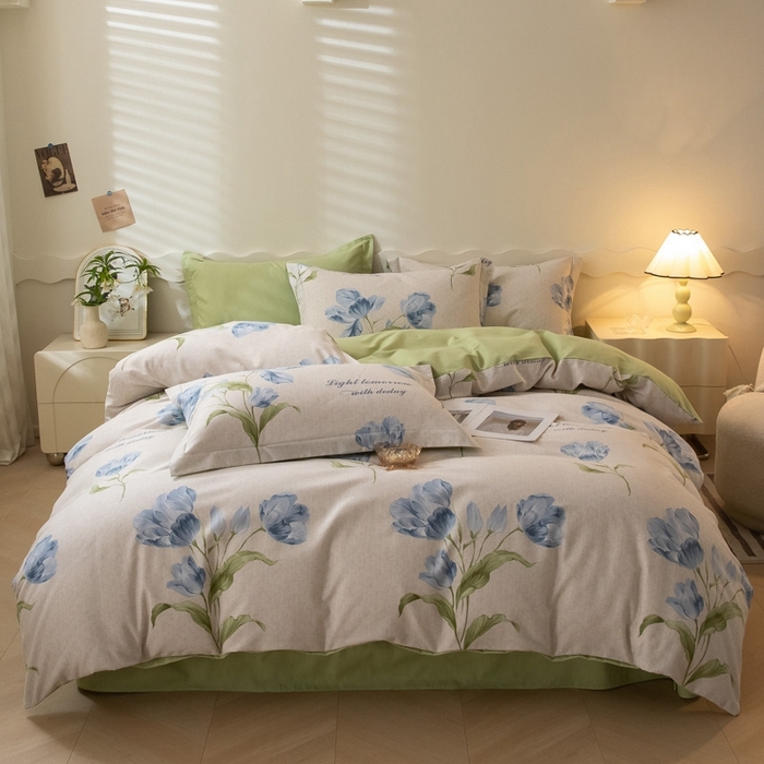 91家纺网 家纺一手货源 找家纺 启程家纺 2024全棉生态磨毛印花四件套 故梦