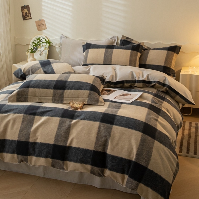 91家纺网 家纺一手货源 找家纺 启程家纺 2024全棉生态磨毛印花四件套 古堡