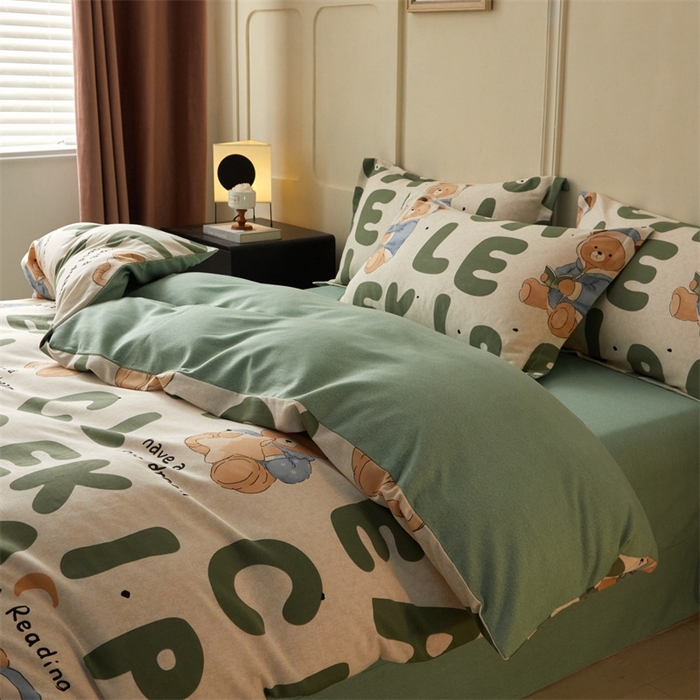 91家纺网 家纺一手货源 找家纺 启程家纺 2024全棉生态磨毛印花四件套 梦游记