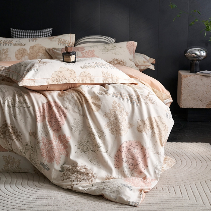 91家纺网 家纺一手货源 找家纺 XIWEN-希文家纺 2024新款全棉印花陶瓷磨毛四件套-第二批 春日山茶