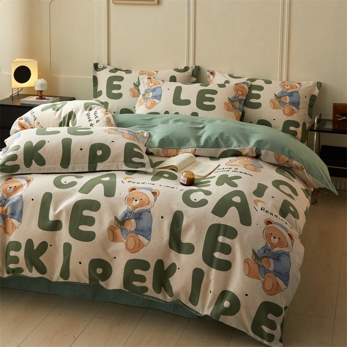 91家纺网 家纺一手货源 找家纺 启程家纺 2024全棉生态磨毛印花四件套 梦游记