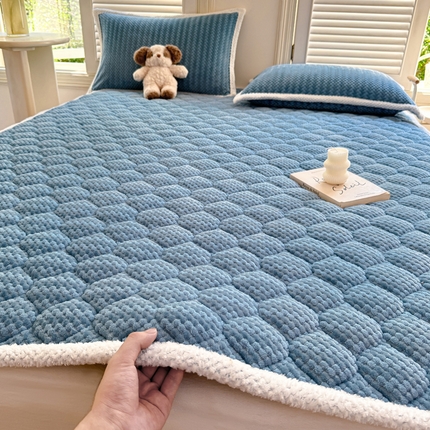 91家纺网 家纺一手货源 找家纺 （总）正邦 2024新款云豆绒加厚保暖夹棉软床垫床褥床护垫