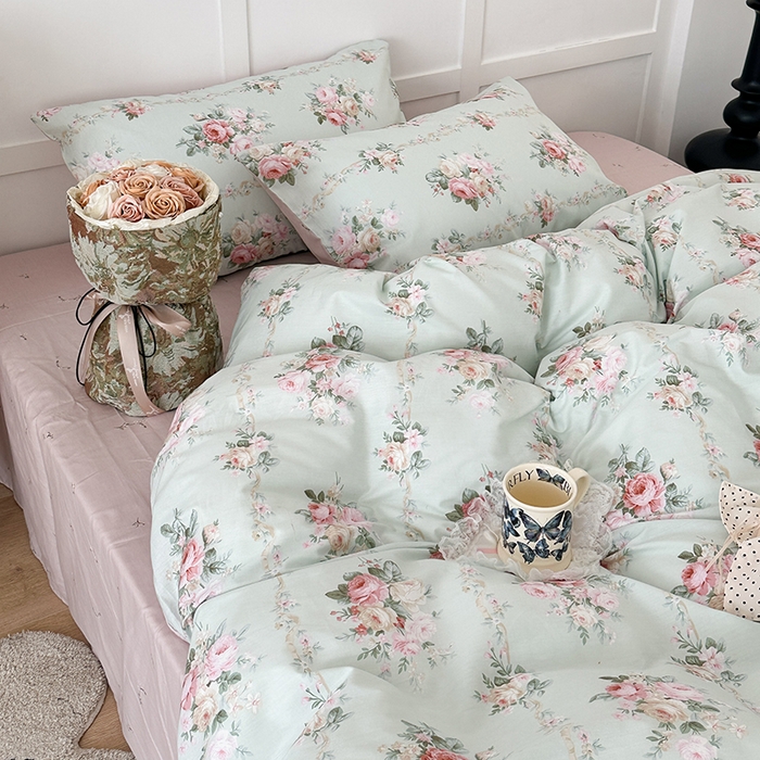 91家纺网 家纺一手货源 找家纺 昔可家纺 2024新款13372全棉亲肤四件套-复古系列 温妮庄园