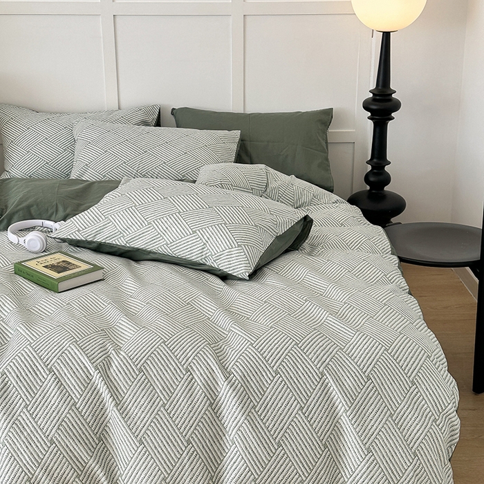 91家纺网 家纺一手货源 找家纺 昔可家纺 2024新款13372全棉亲肤四件套-复古系列 格瑞塔