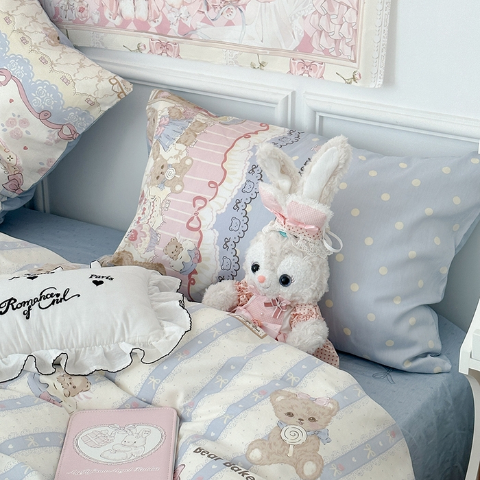 91家纺网 家纺一手货源 找家纺 昔可家纺 2024新款13070全棉四件套系列第二批 小熊蛋糕