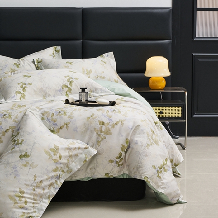 91家纺网 家纺一手货源 找家纺 顾家家居 2024新款7A抗菌长绒棉数码印花四件套 铃兰梦