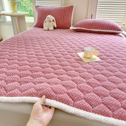 91家纺网 家纺一手货源 找家纺 （总）正邦 2024新款云豆绒加厚保暖夹棉软床垫床褥床护垫