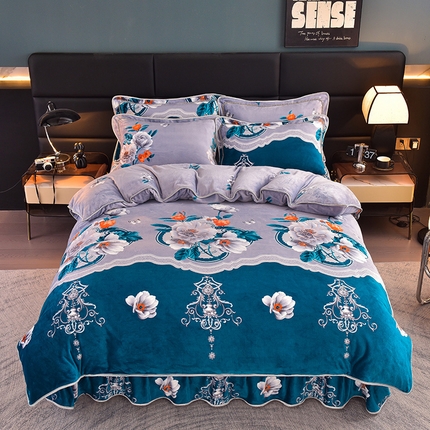 91家纺网 家纺一手货源 找家纺 （总）芯诗曼2025新款8.5斤直播热款高克重牛奶绒法莱绒水晶金貂法莱绒四件套