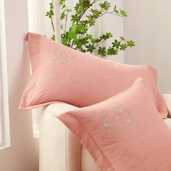 91家纺网 家纺一手货源 找家纺 U品汇 2024新品生态加厚长绒棉纯棉绣花40S全棉磨毛刺绣四件套宽边款 梵诗迪 -豆沙