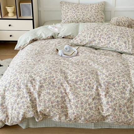 昔可家纺 2024新款13372全棉亲肤四件套-小花系列 栀子花信