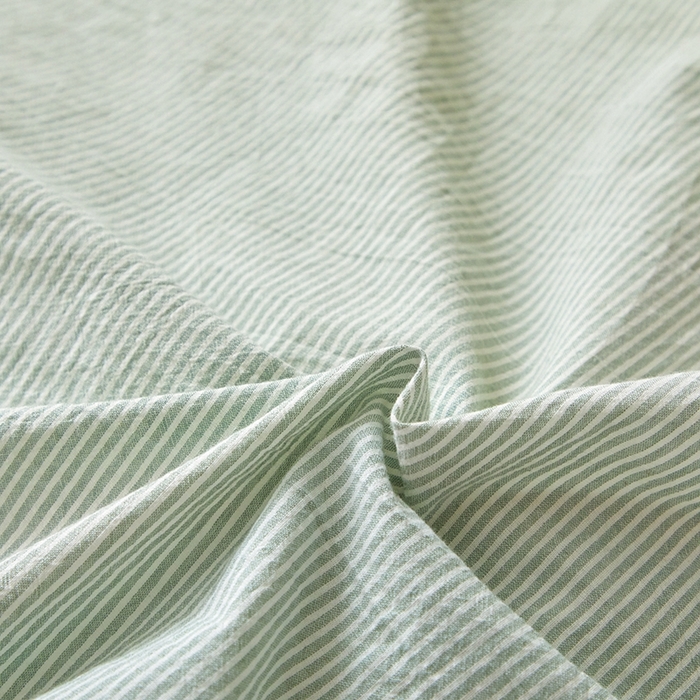 91家纺网 家纺一手货源 找家纺 吉象家纺 2024新款A类全棉色织水洗棉贝壳边三角针四件套    秘境浅绿