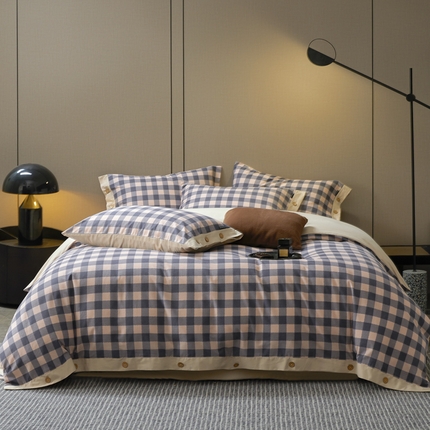 91家纺网 家纺一手货源 找家纺 （总）薏思家纺 2025新款活性生态印花磨毛四件套-纽扣款