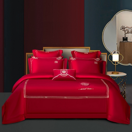 91家纺网 家纺一手货源 找家纺 （总）蒂爵 全棉纯棉长绒棉简约时尚小红书爆款婚庆四件套多件套