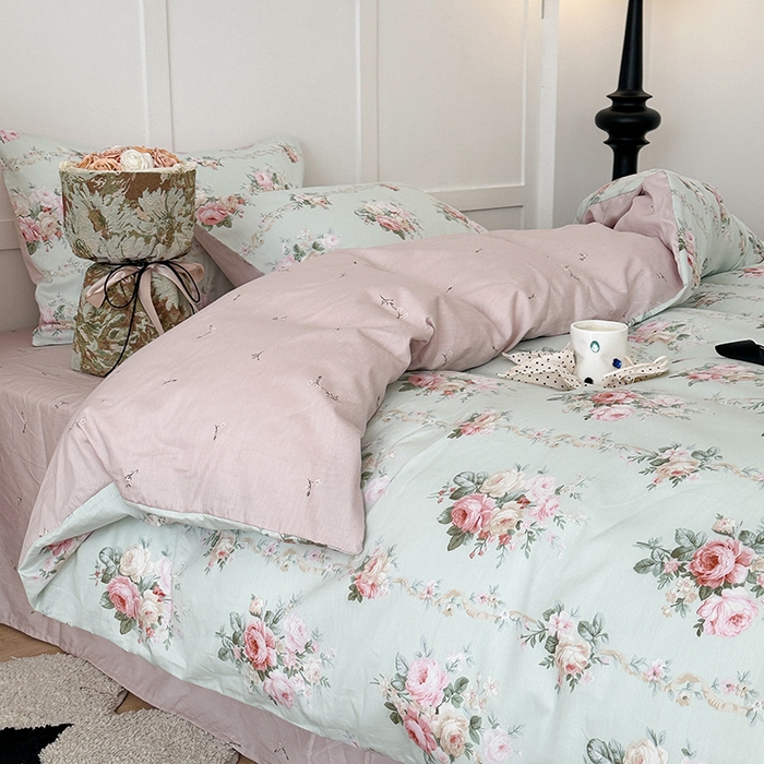 91家纺网 家纺一手货源 找家纺 昔可家纺 2024新款13372全棉亲肤四件套-复古系列 温妮庄园