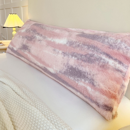 91家纺网 家纺一手货源 找家纺 （总）圣比熊 2025新款兔毛绒印花双人枕套牛奶绒加长枕芯套雪花绒枕头套