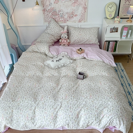 昔可家纺 2024新款13070全棉四件套系列第二批 花蔓兔