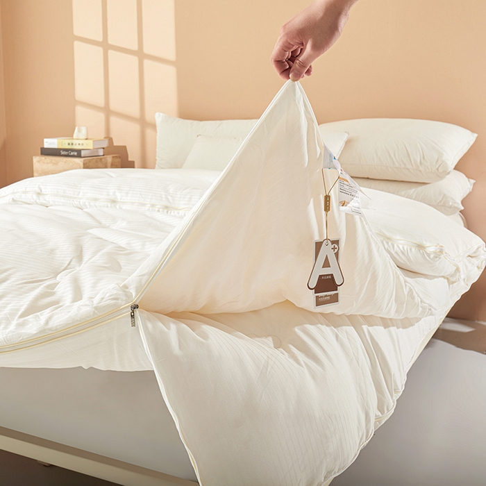 91家纺网 家纺一手货源 找家纺 森璐家纺 2024新款1原棉提花大豆子母被（提供买家秀） 奶昔白