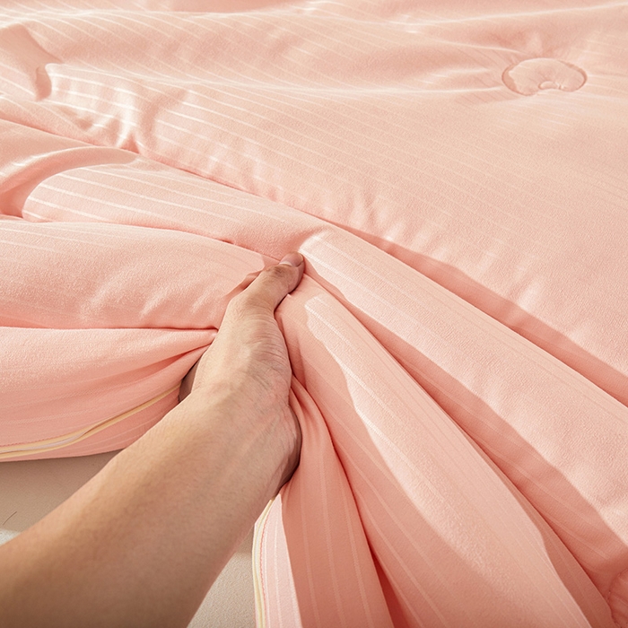 91家纺网 家纺一手货源 找家纺 森璐家纺 2024新款1原棉提花大豆子母被（提供买家秀） 晴芳粉