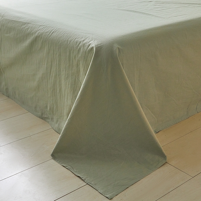 91家纺网 家纺一手货源 找家纺 吉象家纺 2024新款A类全棉色织水洗棉贝壳边三角针四件套    秘境浅绿